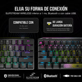 Corsair K70 PRO MINI WIRELESS RGB 60% Teclado Mecánico para Juegos - Interruptores CHERRY MX RED Intercambiables - PBT Double-Shot - Compatible con iCUE - PC, Mac, PS5, PS4, Xbox - QWERTY ES - Negro