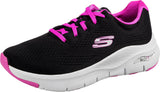 Skechers Arch FIT, Zapatillas Mujer, Black/Light Pink, 36 EU