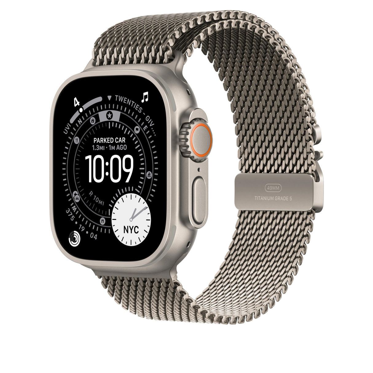 Apple Watch Band - Pulsera Milanese Loop - 49 mm - Titanio Natural - Talla L