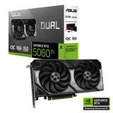 ASUS Dual GeForce RTX 5060 Ti 16GB GDDR7 OC Edition (PCIe 5.0, 16GB GDDR7, DLSS 4, HDMI 2.1b, DisplayPort 2.1b, diseño de 2.5 Ranuras, diseño de Ventilador Axial-Tech, tecnología 0dB)