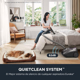 Eureka NEN300 Aspiradora con Bolsa, Aspiradora de Suelo de 62 dB(A) Ultra Silenciosa, 700 W, 2L, Aspirador potente y con Filtro Higiénico, Práctica para Suelos Duros, Parquet, Alfombras, Baldosas