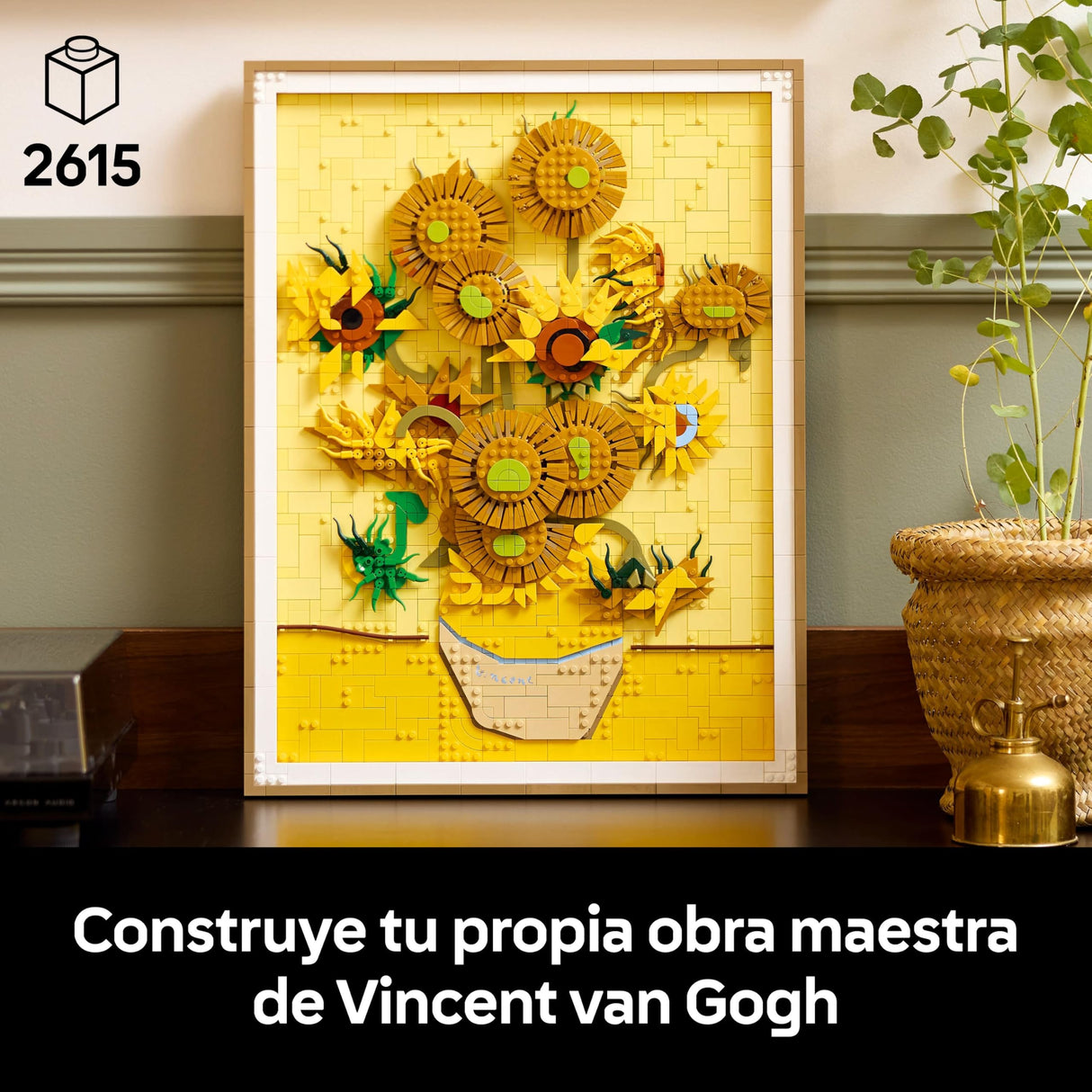 LEGO Art Vincent van Gogh: Los Girasoles, Maqueta 3D para Construir para Adultos de Obra de Arte, Flores Artificiales y Decoración del Hogar, Construcción Creativa, Regalo para Mujeres y Hombres 31215