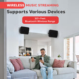 Pyle Altavoces Bluetooth Resistentes al Agua para Exterior – Altavoces de Pared 2 Vías de 5,25" (13,34 cm) con Rejilla Protectora, Soporte Universal – para Terraza, Jardín e Interior (Par)