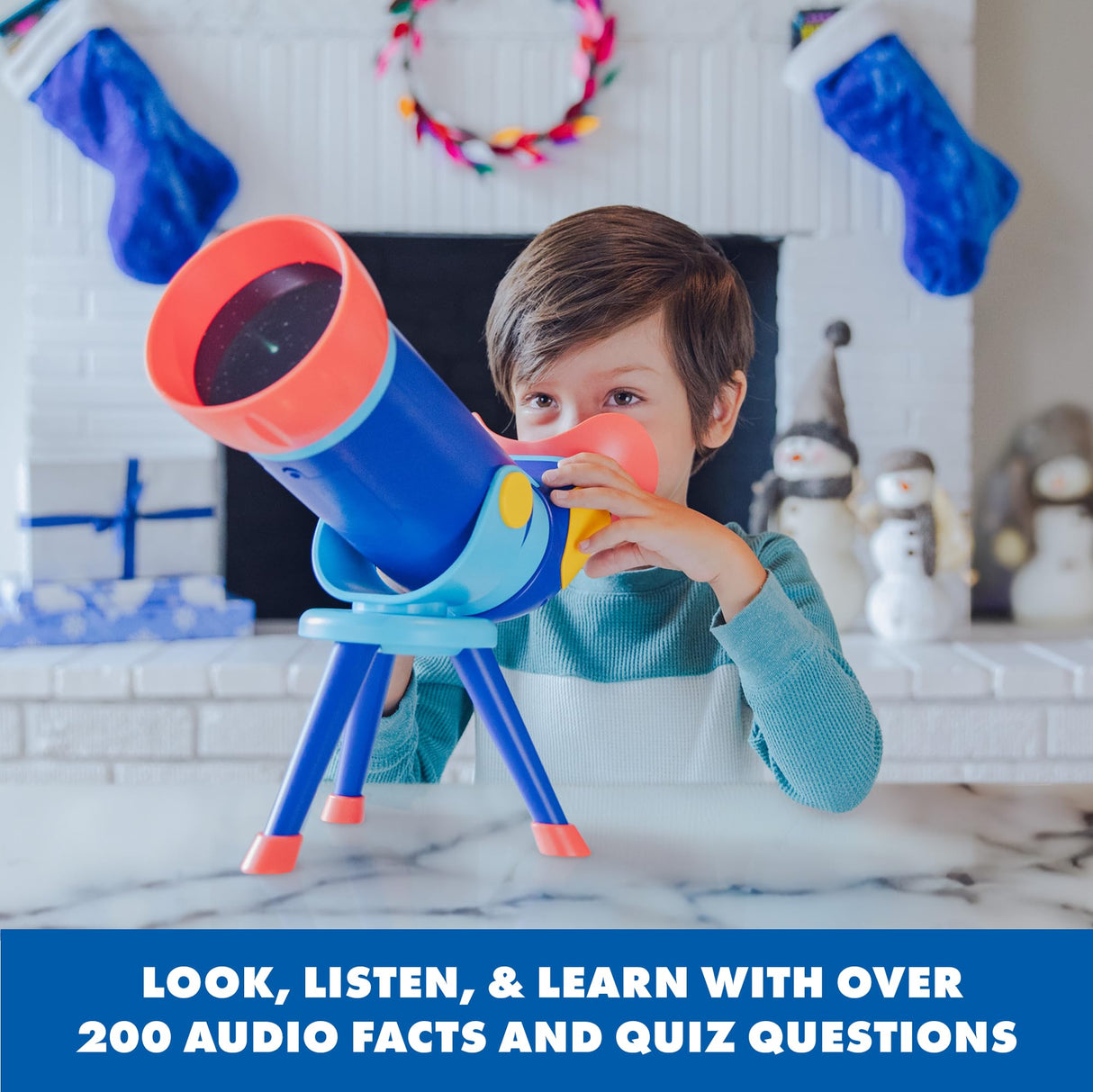 Learning Resources Telescopio Que Habla para Explorar el Espacio GeoSafari Jr, educación Espacial para niños, telescopio de Juguete para visionar, Juguete inmersivo para visionar imágenes