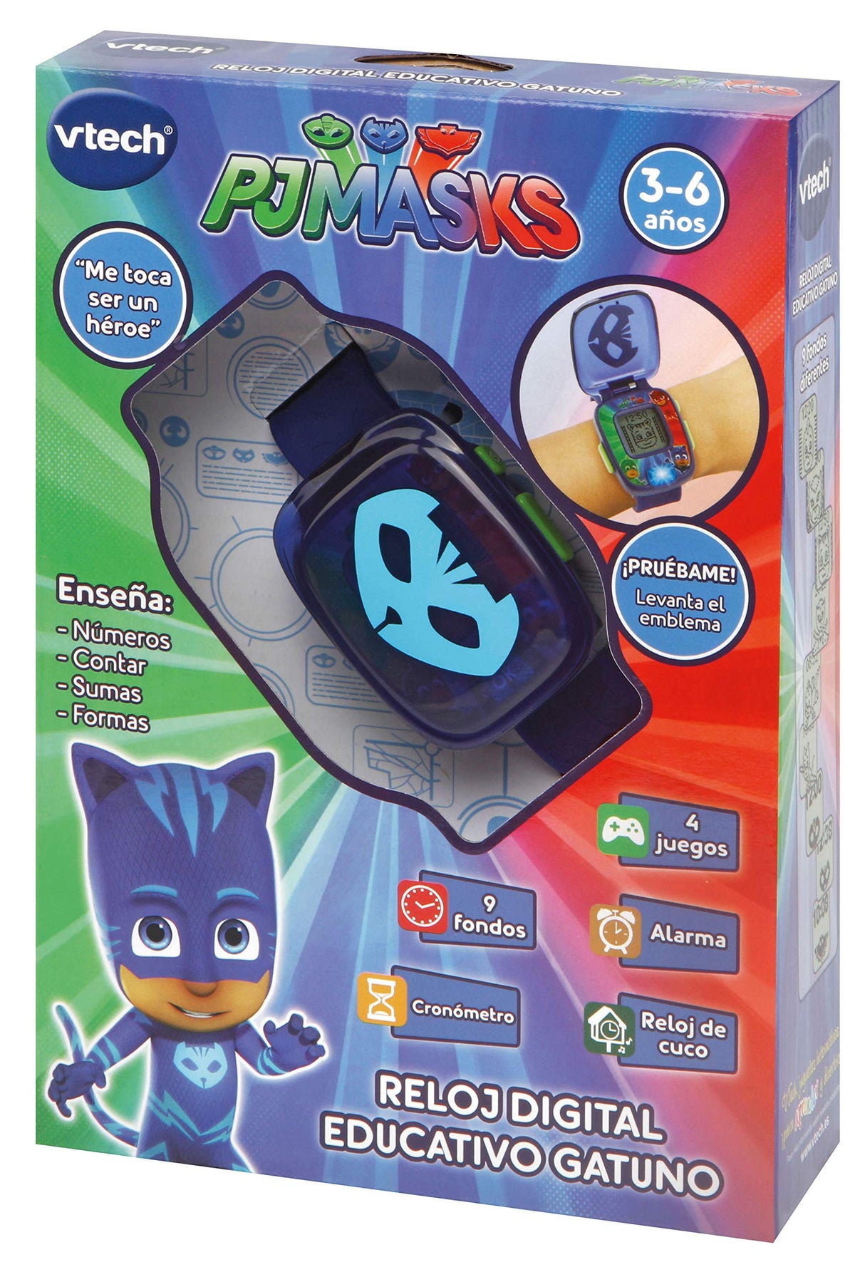 VTech Reloj PJ Masks Gatuno, Smartwatch Educativo para niños +3 años, versión ESP