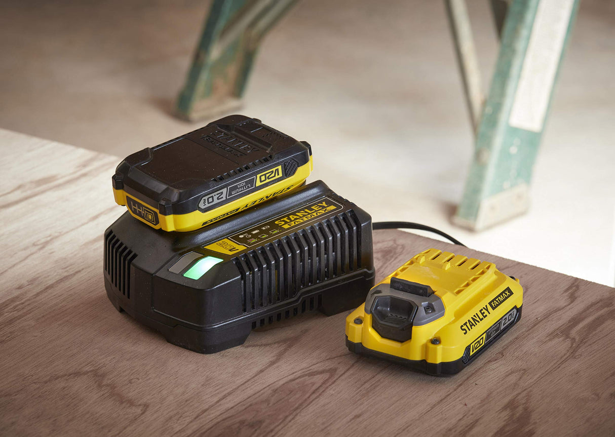 STANLEY SFMCD715D2K-QW Taladro Percutor V20 LI-Ion 18V Brushless con 2 Baterías 2Ah Inlcuye Cargador y Maletín