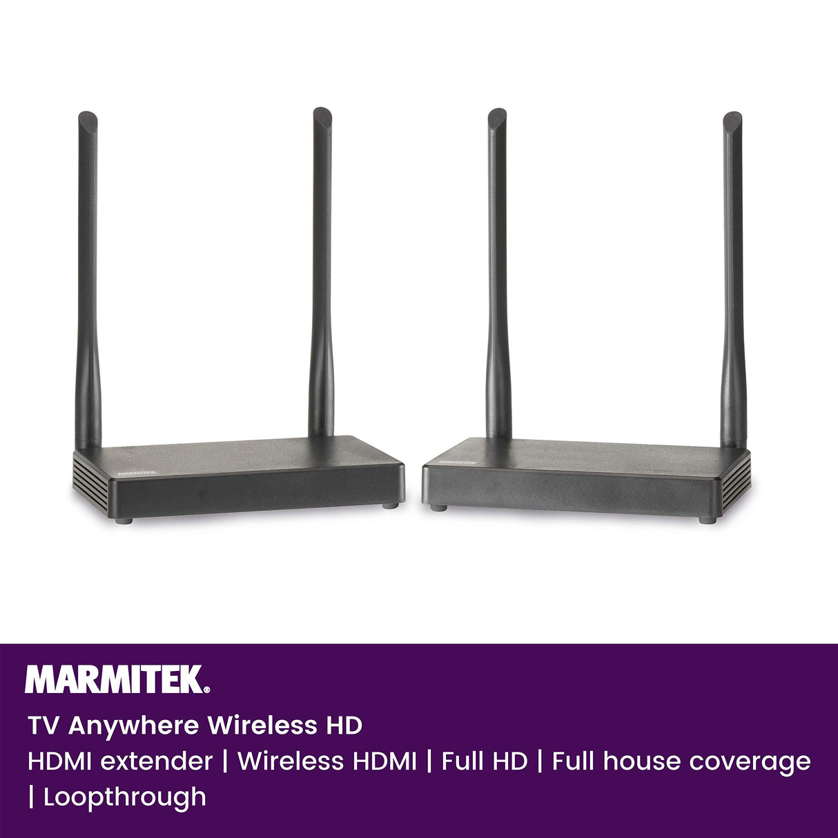 Marmitek Transmisor HDMI inalámbrico - TV Anywhere Wireless HD - Full HD de 1080p - Alcance de 50 Metros a través de Paredes y techos - Retorno de Infrarrojos - Transmisor HDMI -Soporte USB