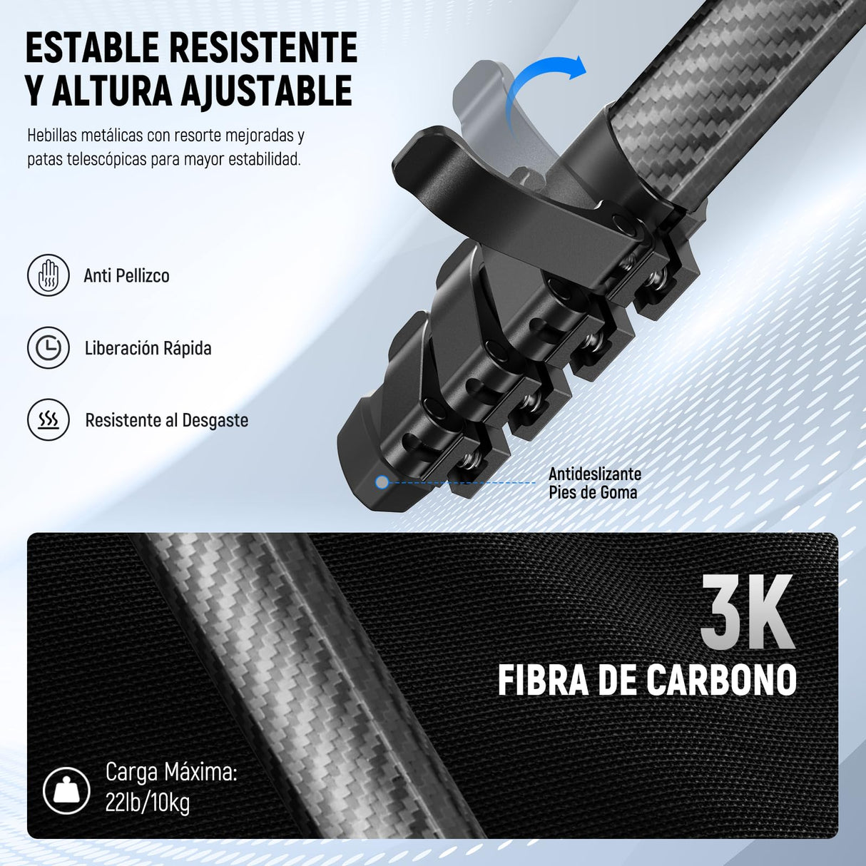 NEEWER LITETRIP LT38 - Trípode de viaje de fibra de carbono de 61 pulgadas para cámara, cabezal de bola de perfil bajo de inclinación panorámica de 360°, eje central flexible, placa QR Arca compatible