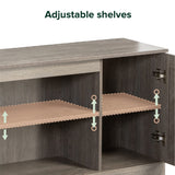 Zinus Wade Mueble TV - Mueble TV 147x67x40 cm - Mueble con armario - Diseño estilo granja - Gris
