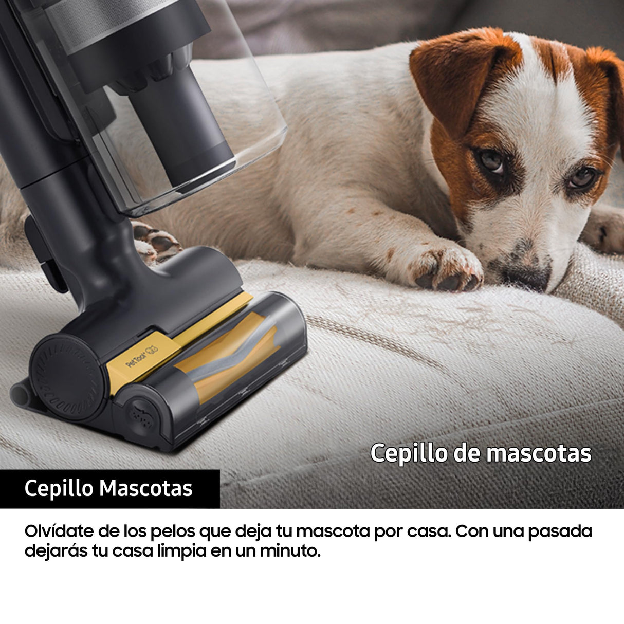 SAMSUNG Aspiradora sin Cable Jet 75E Pet 200AW con Cepillo para Mascotas VS20B75AGR5/WA