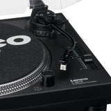 Lenco L-3818 Tocadiscos con accionamiento Directo - Tocadiscos DJ - Pitch Control - 33 y 45 RPM - Preamplificador estéreo - USB - Salida RCA - Digitalización a través de PC - Negro, L-3818BK