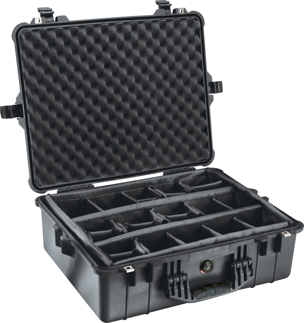 PELI 1600 Caja de Polipropileno Impermeable para el Transporte de componentes electrónicos e instrumentacion, IP67 estanca, 82L Capacidad, Fabricada en Alemania, con divisores Acolchados, Color n46L