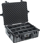 PELI 1600 Caja de Polipropileno Impermeable para el Transporte de componentes electrónicos e instrumentacion, IP67 estanca, 82L Capacidad, Fabricada en Alemania, con divisores Acolchados, Color n46L