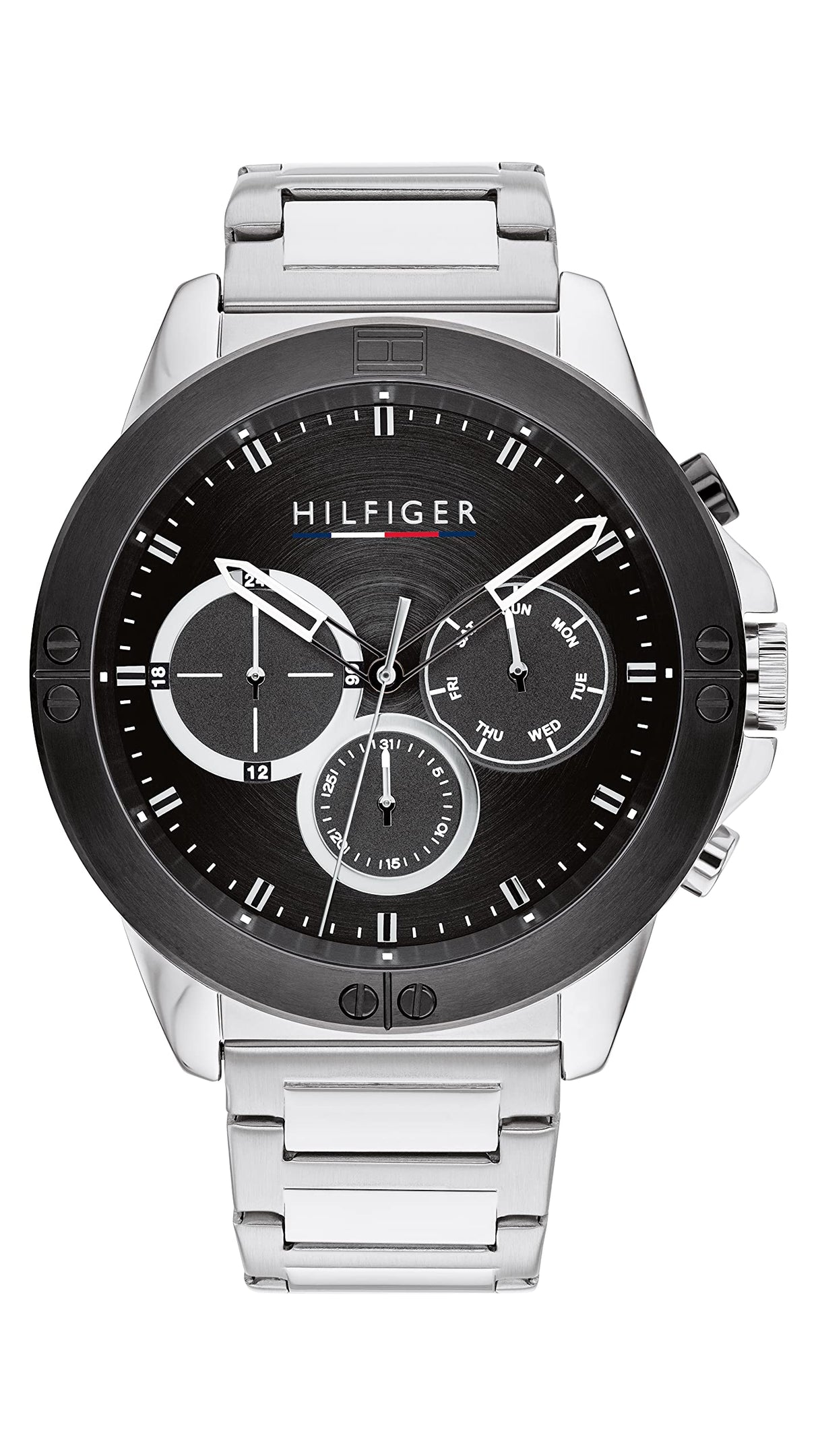 Tommy Hilfiger Reloj Analógico de Cuarzo Multifunción para Hombre con Correa de Acero Inoxidable Plateada - 1791890