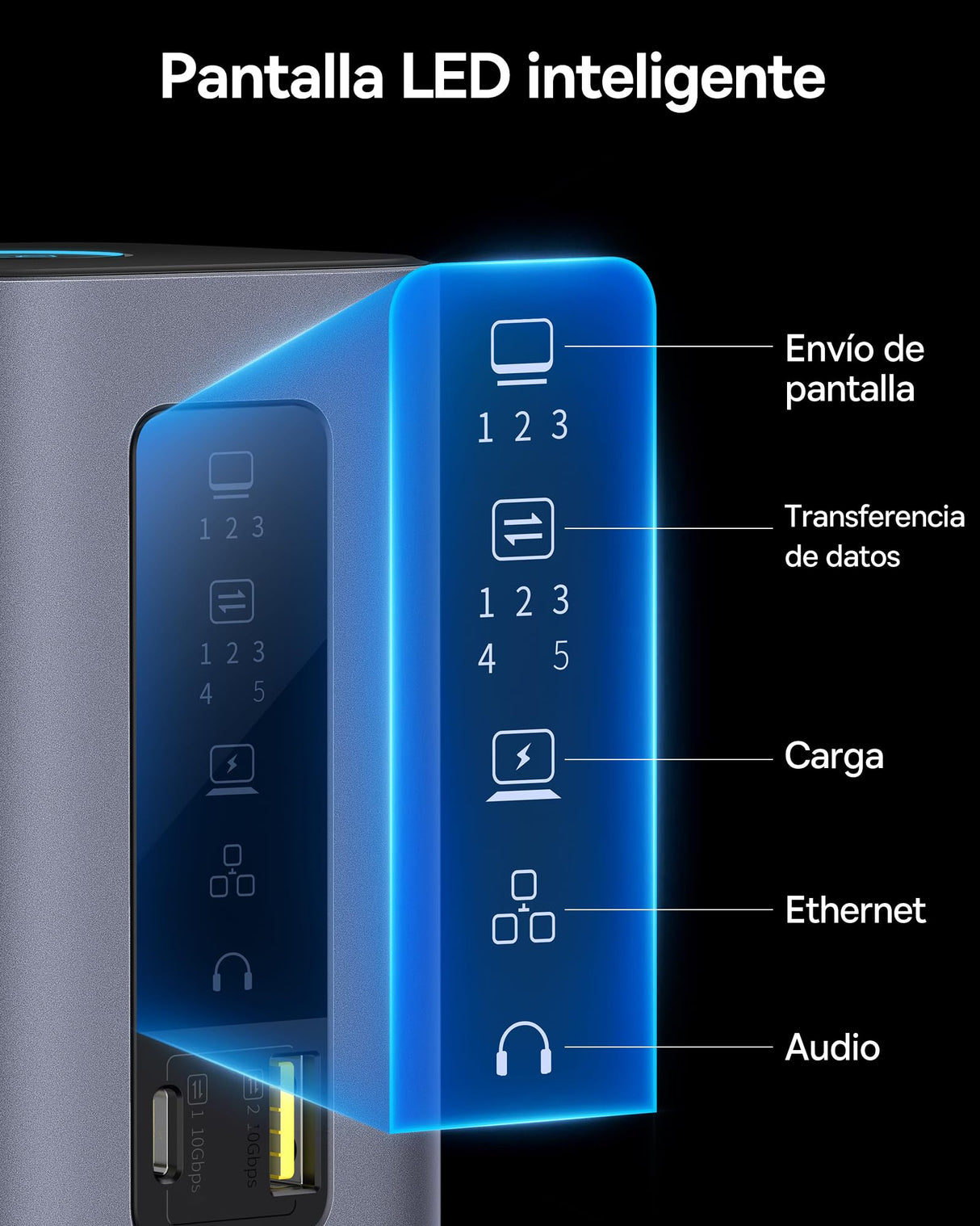 Baseus Spacemate Displaylink Docking Station USB C, 11 en 1, 3 Monitor 4K, 10Gbps USB-C/A, PD 100W, Ethernet, Audio, para M1/M2/M3/Win y MacOS