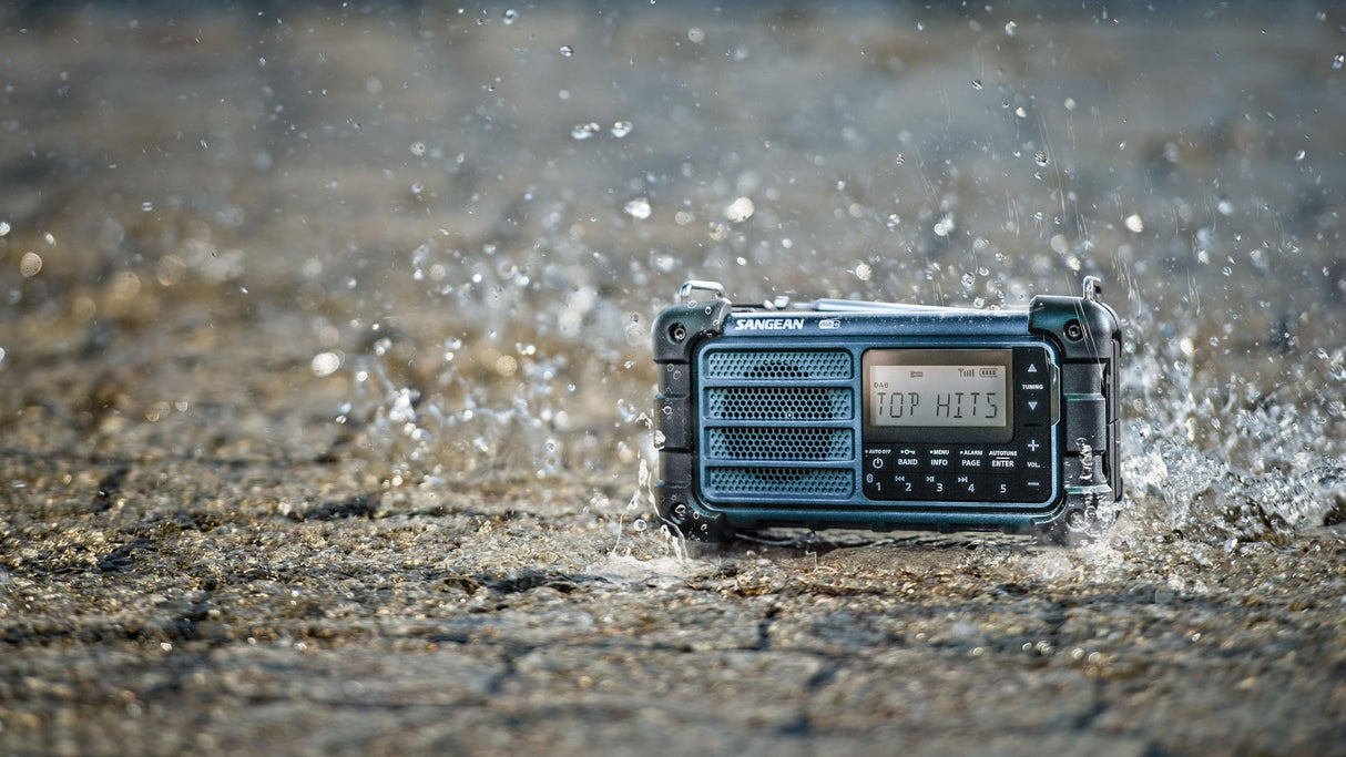 Sangean MMR-99 Radio de Emergencia, manivela, Azul Oscuro Solar con Dab+Med Dab+