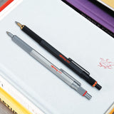 Rotring 800 - Bolígrafo, punta media, tinta negra, cuerpo negro, recargable