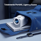 WOLFANG 4K Proyector Portátil【App Integrada/Netflix Oficial】, 26000 Lúmenes Mini Proyector con WiFi 6, 50% Zoom, 180° Rotation Projector Portable para Home Cinema/TV Stick/iOS/Android/PC/PS5/HDMI/AV