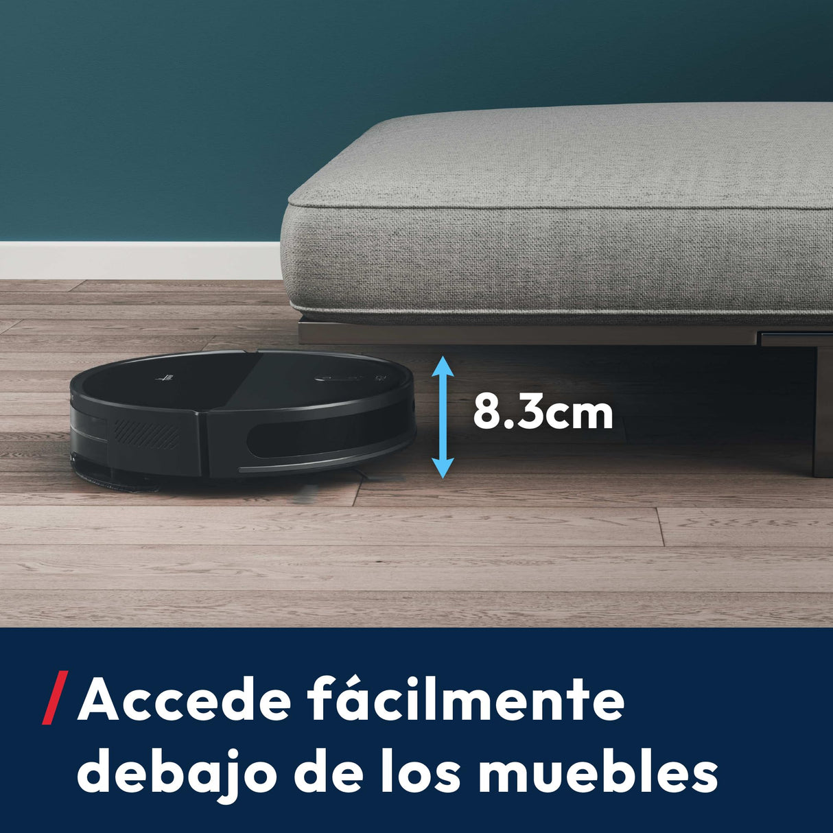 Hoover HG2 Hydro Robot Aspirador y Friegasuelos, Ultrafino – 5000Pa de Succión, Navegación Láser, Limpieza Bajo Muebles, 160 Minutos de Autonomía, App HG Robots [HG2Z30H]