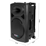 Ibiza - PORT12VHF-BT - Altavoz portátil 12"/700W MAX con 2 micrófonos (VHF), mando a distancia y funda protectora - Bluetooth, USB, SD - Autonomía de 5 a 7h - Speaker Box