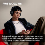 Sony WH-1000XM6 Auriculares Bluetooth inalámbricos con Noise Cancelling, Sonido de Alta resolución, cómodos, diseño Plegable, Estuche Resistente, 30 Horas de batería, iOS y Android - Negro