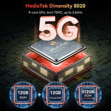 Blackview BL9000 - Teléfono móvil irrompible, 5G, doble pantalla 24 GB, 512 GB, Dimensity 8020/GPU 9 Core, 6,78 pulgadas, FHD+/120Hz, 50MP+50MP, 8800mAh/120W, Android13 Smartphone Gaming, WIFI 6/GPS