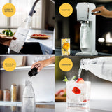 SodaStream Art - Máquina Gasificadora de Agua, con 1 Botella Fuse de 1 L de Plástico Reutilizable y 1 Cilindro de Gas Quick Connect, Hasta 60L de Agua con Gas, Diseño Elegante, Uso Fácil, Color Negro