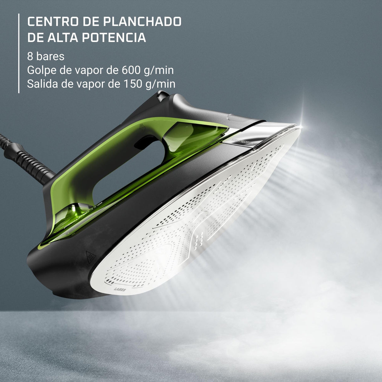 Rowenta Silence Pro -Centro de planchado, autonomía ilimitada, 8 bares, golpe vapor 600 g/min, suela Microsteam, función ECO y depósito cal, 1.3 litros, Color Negro Y Gris DG9248
