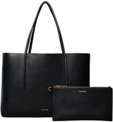 Calvin Klein Bolso Tote Mujer Small con bolsa extraíble, Negro (Black/Toasted Coconut), Talla Única