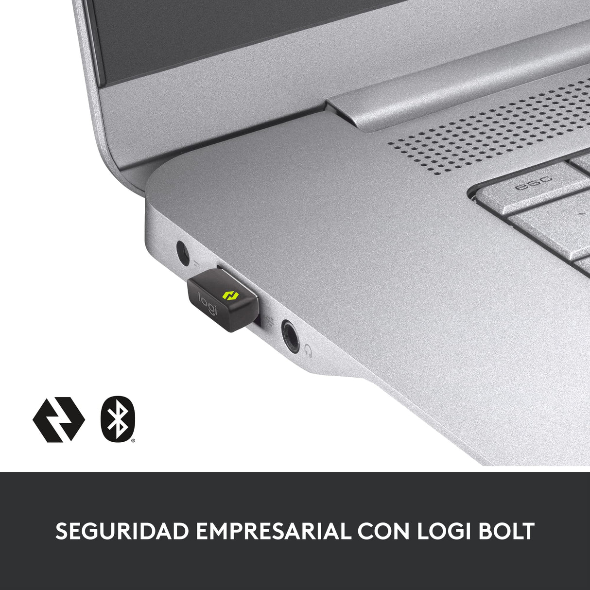 Logitech MX Master 3S para empresas, ratón inalámbrico con clics suaves, 8K DPI, receptor USB Logi Bolt seguro, BT, carga USB-C, Desplazamiento MagSpeed, Windows/Mac/Chrome/Linux - Gris