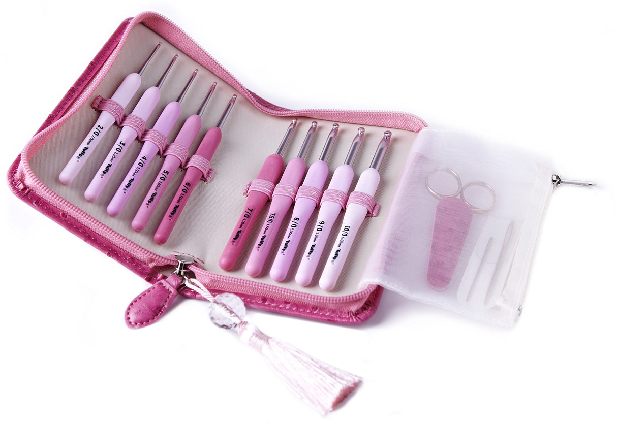 Tulip Etimo Rose Crochet Hook Set soft-grip-1pc, Rosa, One Size
