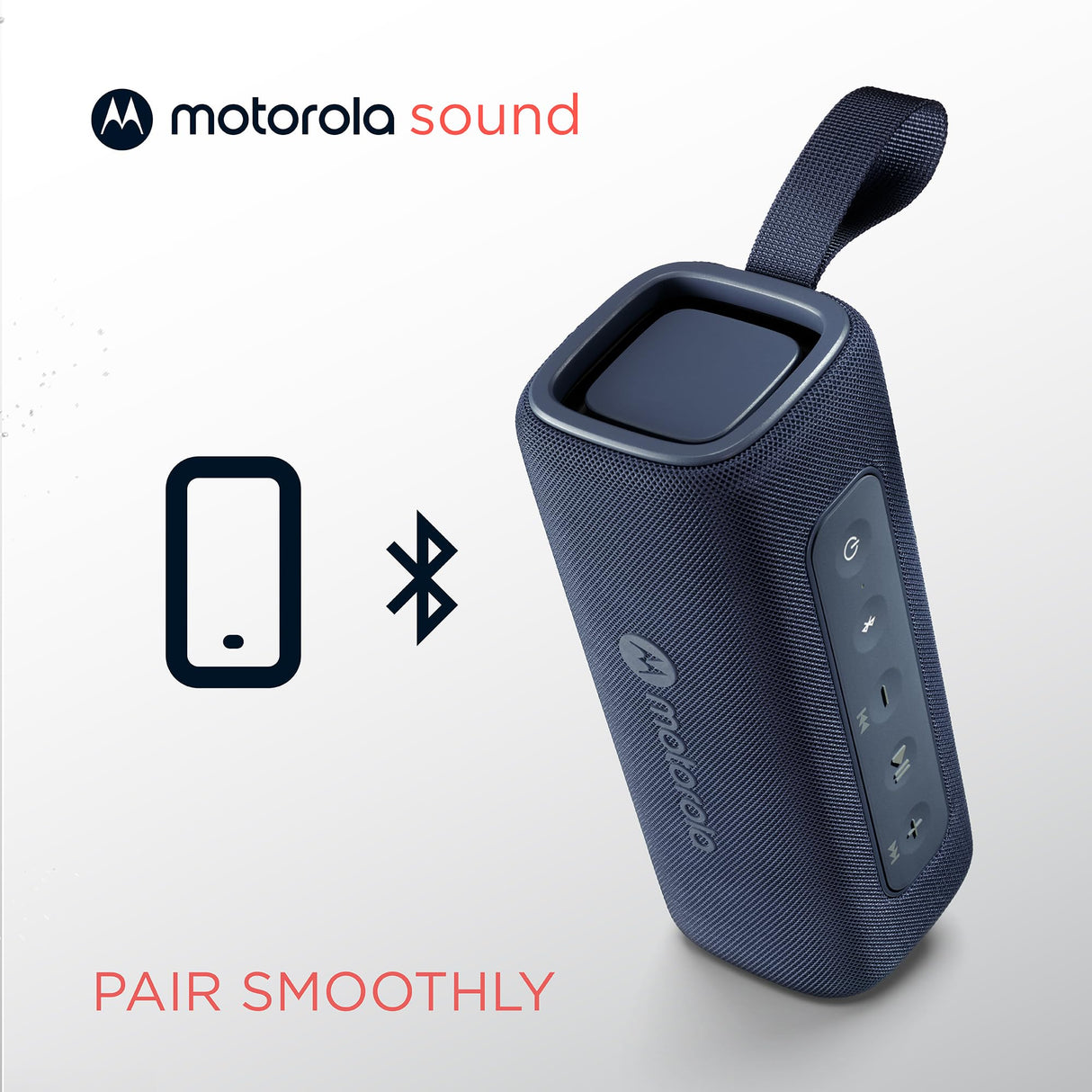 Motorola Sound - Altavoz Inalámbrico Bluetooth ROKR 600 - Potente Sonido de 30W, Resistente al Agua y Polvo, Función Broadcast para Conectar 20+ Altavoces, 6 Horas de Reproducción, Azul