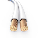 PureLink SP011-050 Cable de altavoz 2 x 2.5mm² (99.9% OFC cable de cobre sólido 0.10mm) Cable de altavoz de alta fidelidad, 50m, blanco