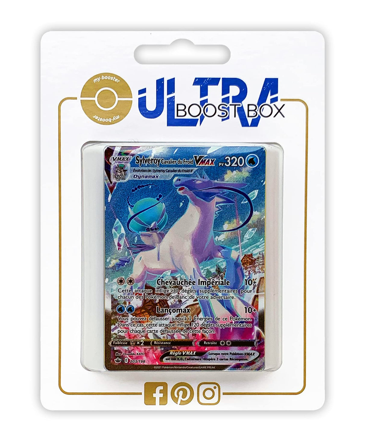 Sylveroy Cavalier du Froid VMAX (Calyrex Jinete Glacial VMAX) 203/198 Alternativo Pokémon Gallery Secreta - Ultraboost X Epée et Bouclier 6 Règne de Glace - Box de 10 Cartas Pokémon Francés