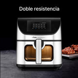 Ufesa Freidora de Aire Swan Elegance 7.5L 2200W, Pantalla Digital Interactiva TFT 4.3", App Inteligente, 10 Programas, Ventana con Luz Interior y Tecnología Air Pulse Ultra 360ºC con Doble Resistencia