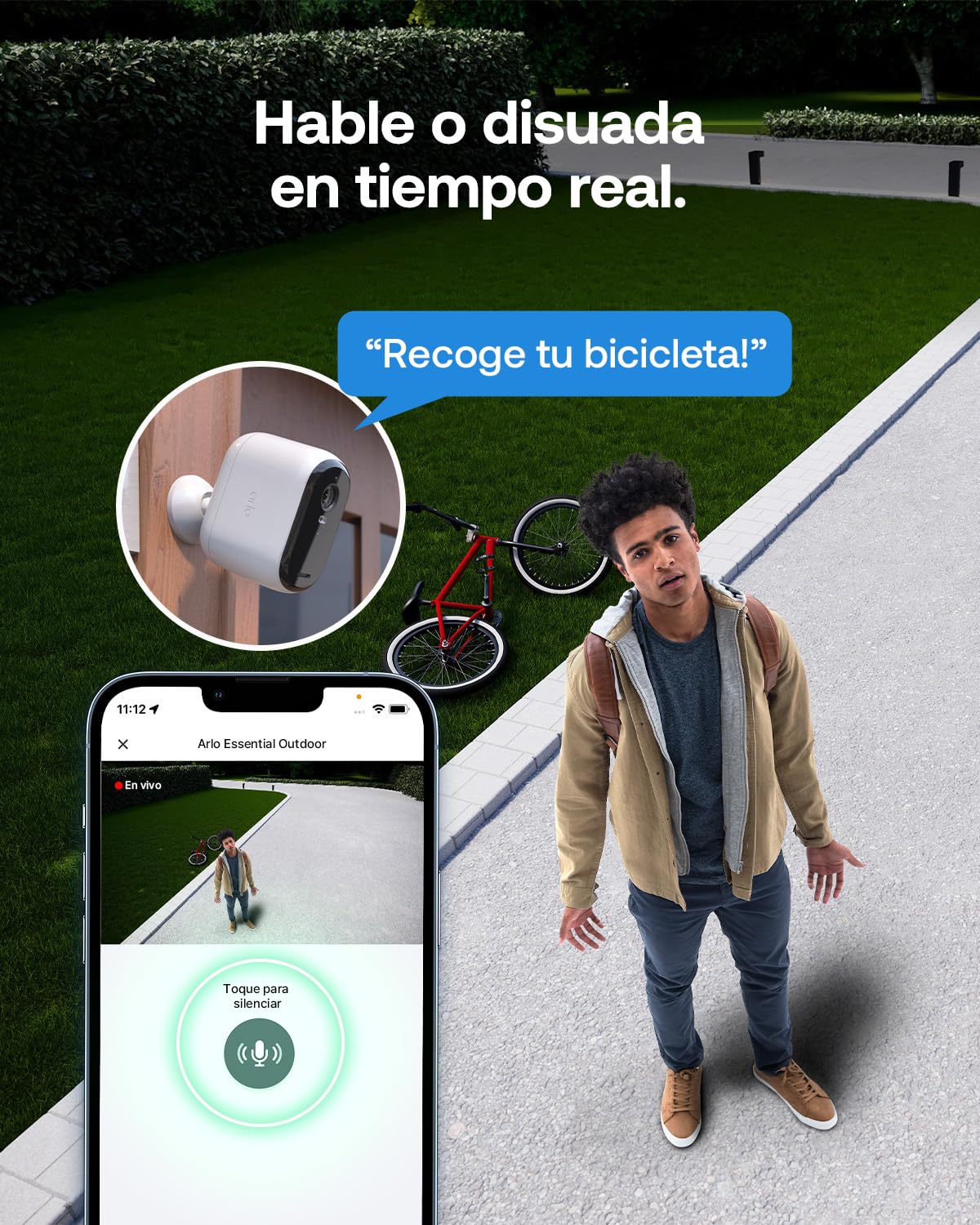Arlo Essential 3 2K XL, cámara WiFi Exterior, batería de 24 Meses, visión Nocturna en Color, Sirena, Audio bidireccional, 2 cámaras Blancas