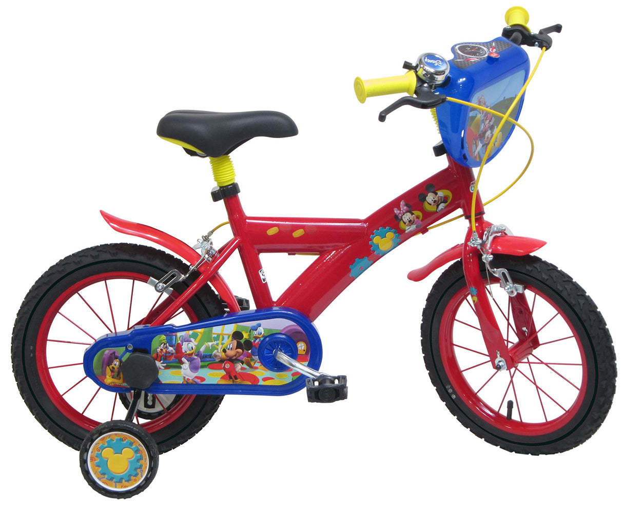albri Bicicleta Pulgadas de Mickey Mouse, Bebés niños, Rojo, 14 pollici