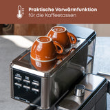 ProfiCook® cafetera espresso 2en1 para café en polvo y cápsulas compatibles Nespresso - máquina portafiltro 20 bar - con sistema de leche para latte y cappuccino- portafiltro para espresso- PC-ES 1266