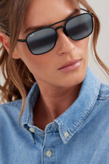 Maui Jim Keokea Gafas, Black, 55-19-150 Unisex Adulto