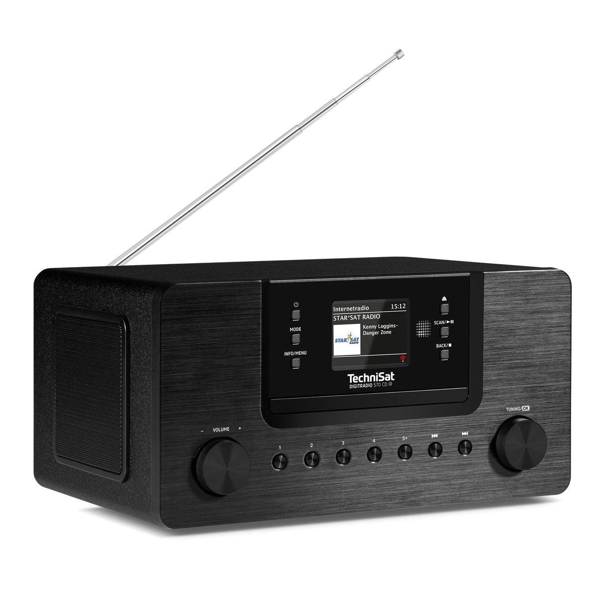 TechniSat DIGITRADIO 570 CD IR – Radio por Internet estéreo DAB+ (reproductor de CD, WLAN, FM, Bluetooth, Spotify, streaming por Wifi, USB, alarma, AUXin, ecualizador, mando a distancia, 2 x 5 W)