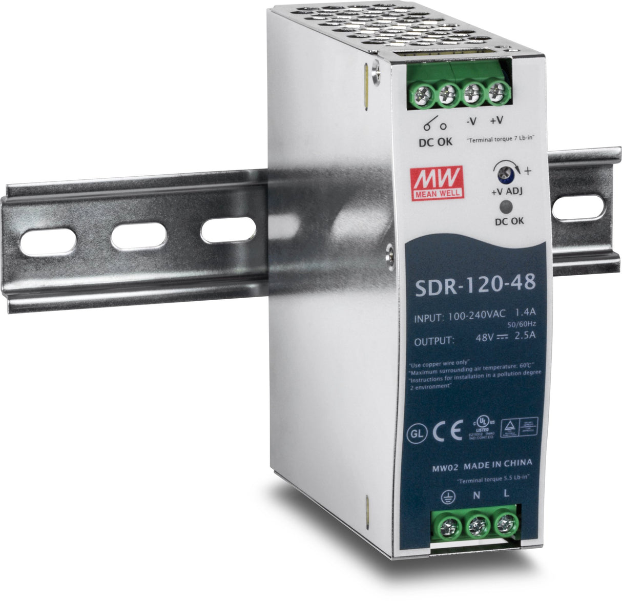 TRENDnet, TI-S12048, Fuente de alimentación DIN-Rail Industrial de Salida única de 120 W