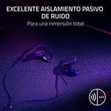 Razer Moray - Monitor de Streaming ergonómico con Cable (diseño acústico híbrido de Doble Controlador, Forma ergonómica de Perfil bajo, Aislamiento acústico pasivo Superior) Negro