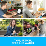 Logitech Rugged Folio para iPad (7.ª, 8.ª y 9.ª generación) Funda con teclado protectora, Disposición QWERTY Inglés Reino Unido - Negro
