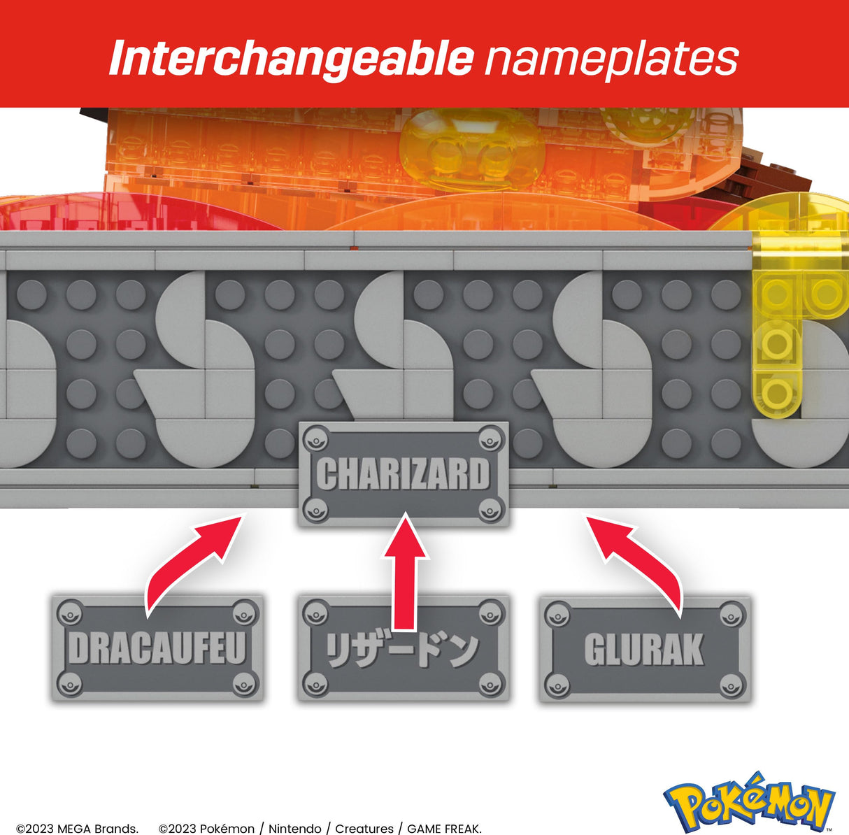 Mega Pokemon Charizard en Movimiento +1600 Bloques de construcción, Juguete +12 años (Mattel HMW05)
