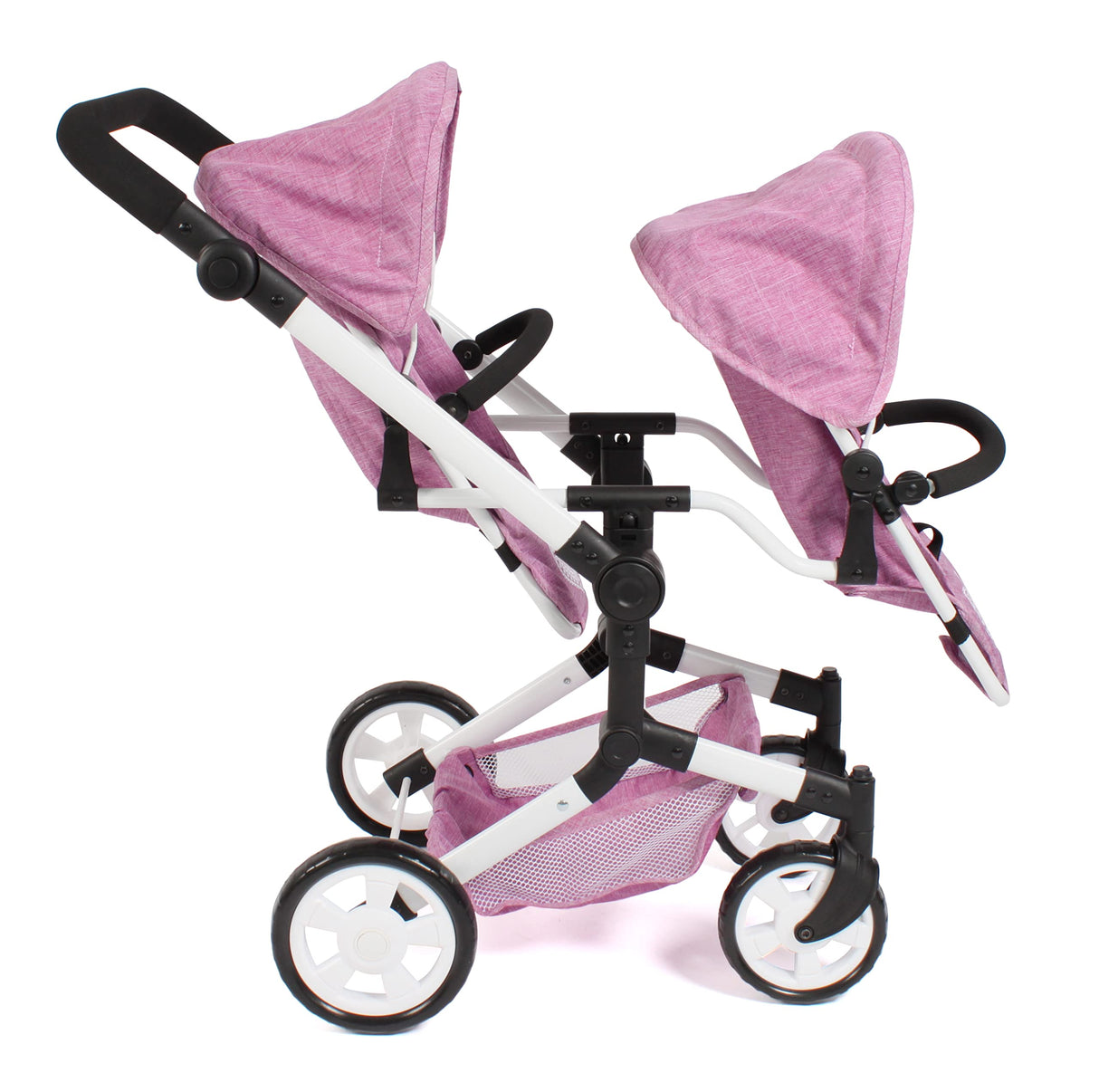 Bayer Chic 2000 - Cochecito para muñecas Linus Duo para niños de 4 a 8 años, Color Rosa Vaquero, 690-62