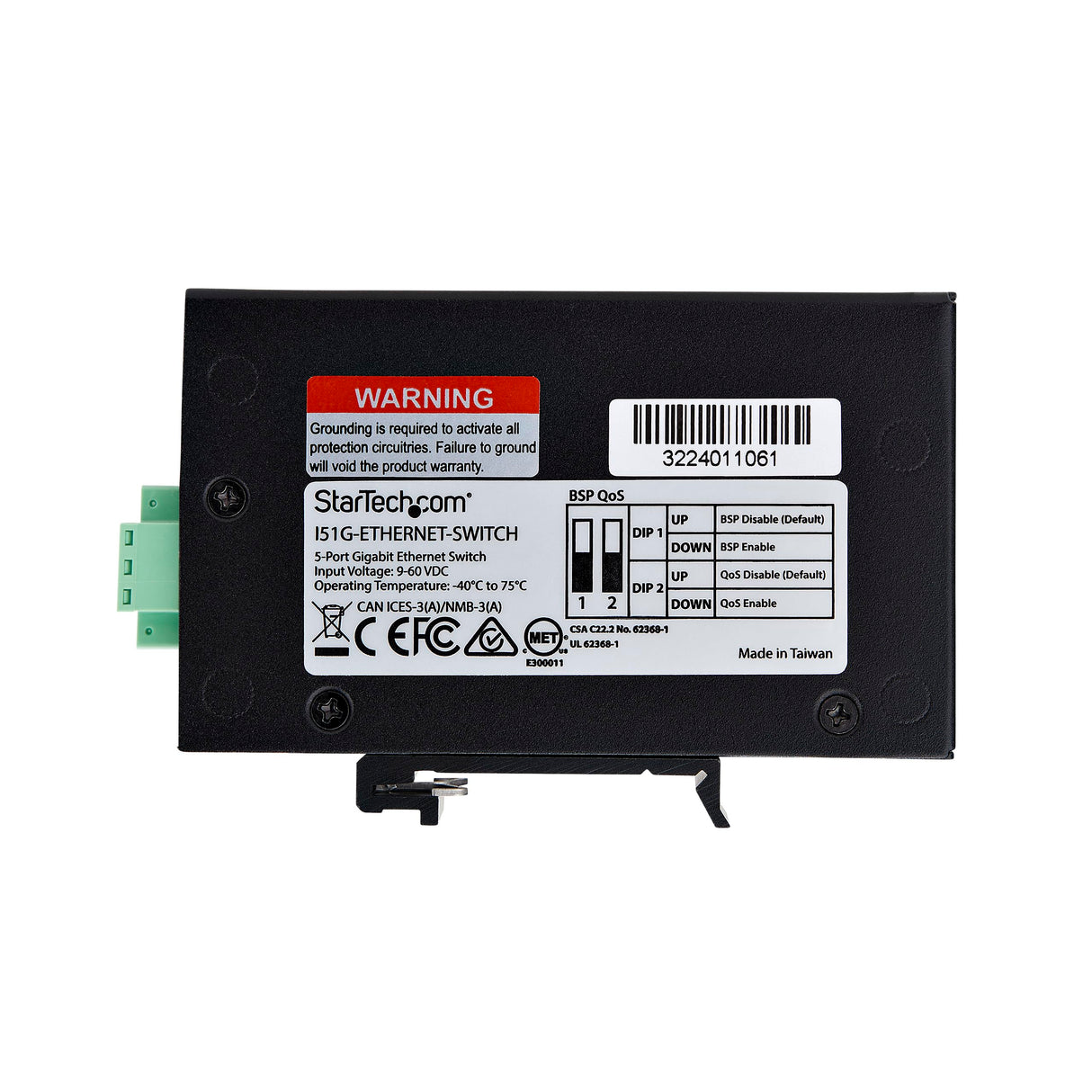 StarTech.com Switch Ethernet Industrial de 5 Puertos no Gestionado IP30-100/1000 - Pared/Carril DIN - IP30-9~60VDC - TAA