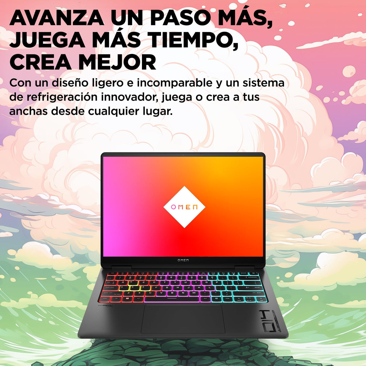 HP OMEN Transcend 14-fb1006ns - Ordenador Portátil Gaming de 14" OLED 3K 120Hz (Intel Ultra 7-255H, 32GB RAM, 1 TB, NVIDIA GeForce RTX 5060, Windows) Negro - Teclado QWERTY Español