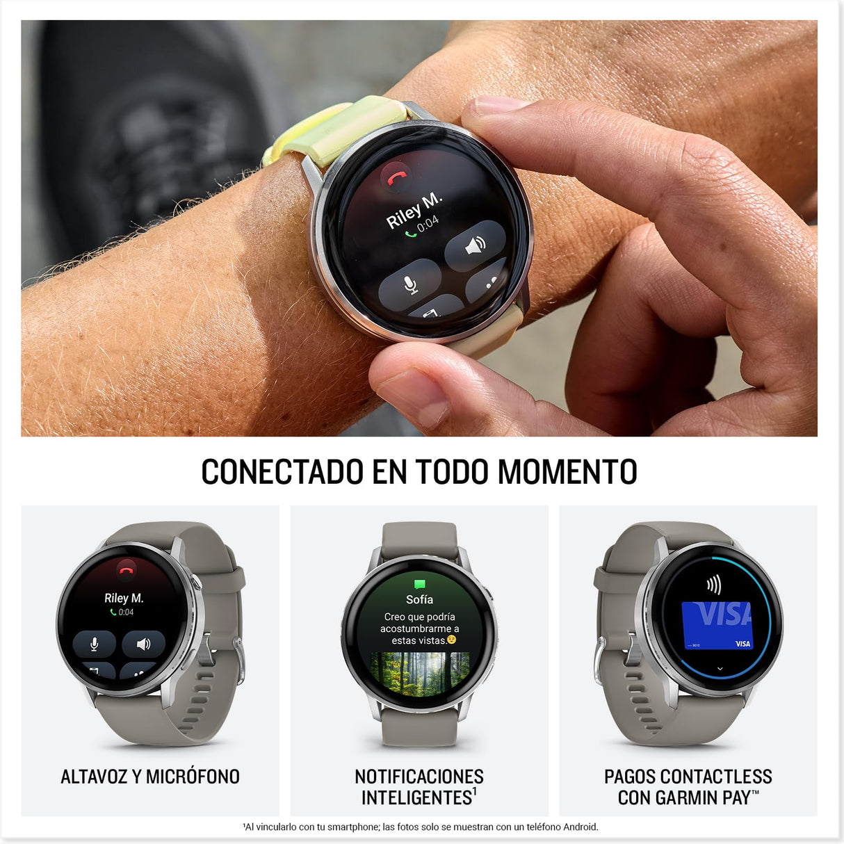 Garmin Venu 4, 45 mm, Smartwatch Premium con GPS, Pantalla táctil AMOLED, Diseño de Acero Inoxidable, Linterna LED, Funciones avanzadas de Salud y Forma física, 14 días de autonomía, Gris