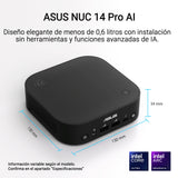 ASUS NUC Pro AI Mini PC, Procesador Intel Core Ultra 9 288V, Intel ARC Graphics, 32GB RAM DDR5, 1TB SSD, Windows 11 Pro, Copilot+, Negro