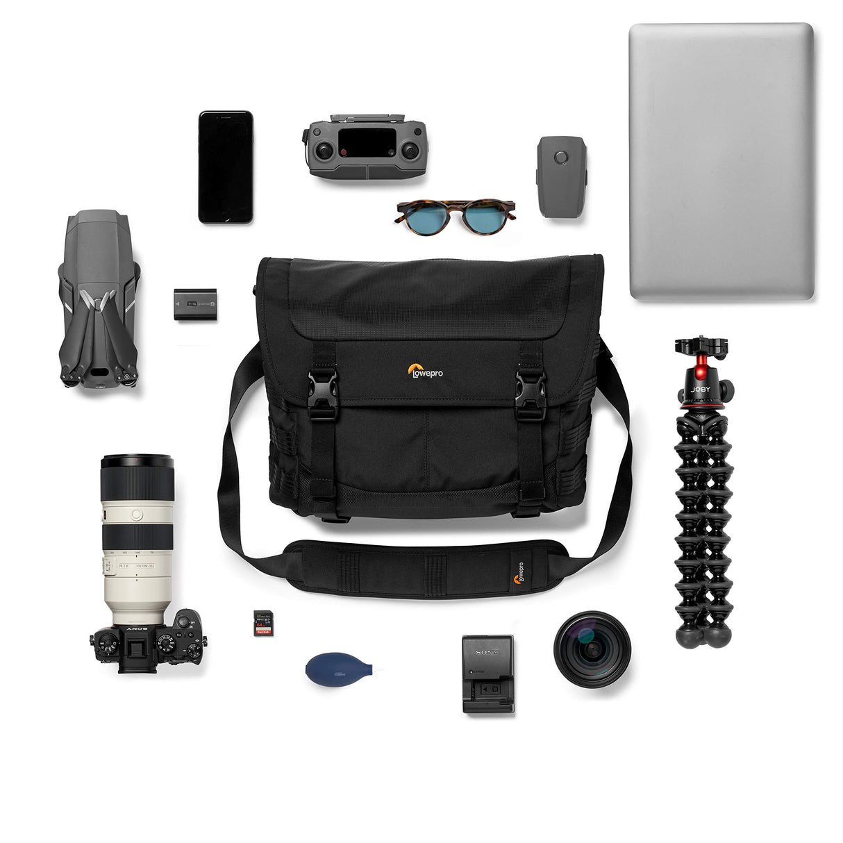 Lowepro ProTactic MG 160 AW II Messenger para Sin Espejo y DSLR - Divisor Quickshelf - Equipos y Equipo personal - Sin Espejo como Sony Apha9 - LP37266-PWW